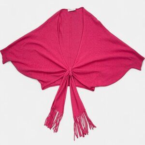 Trina Turk Women's Cashmere Sweater Wrap Sleeves One Size Pink